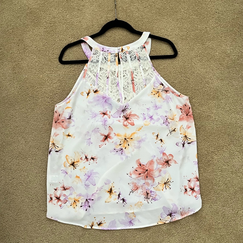 White Floral Lace Top